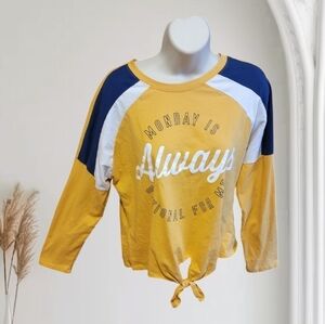 Cold Crush Long Sleeve Top M  Monday is Optional Tie front